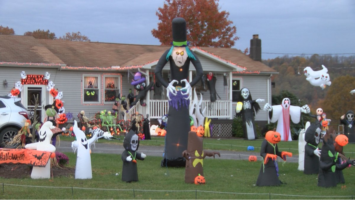 A Halloween inflatable display